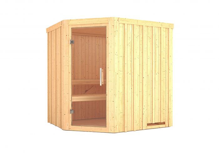 Sauna finlandesa de esquina interior Kouva 200x170x200 cm