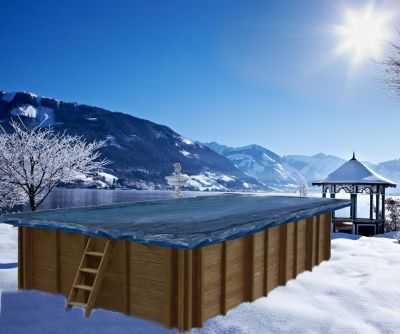 Cubierta de invierno para piscinas de madera de 210 x 210 cm (4 esquinas) Pool h