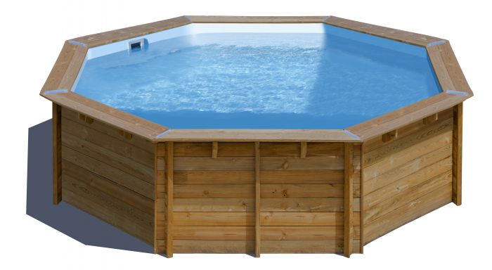 Martillo de piscina piscina de madera Ø 444 cm Southline + juego de iniciación, 