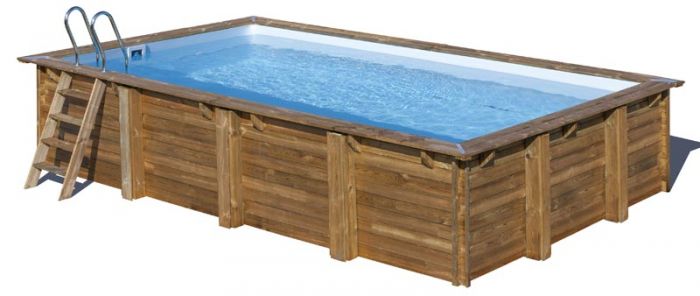 Piscina martillo piscina de madera mango 618 x 320 cm + juego de accesorios, 130