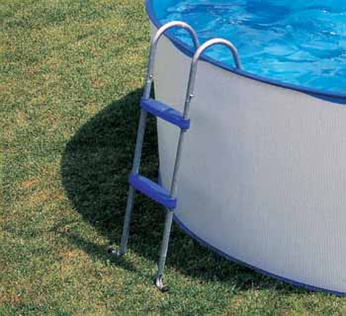 Escalera de piscina con tubo de acero gre para piscinas elevadas (4 peldaños)