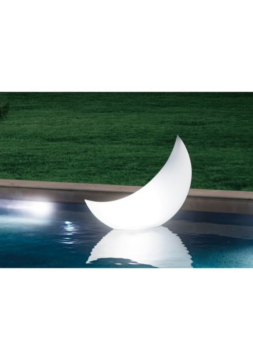 Luz de piscina flotante con luz de media luna LED batería 135 x 43 x 89 cm