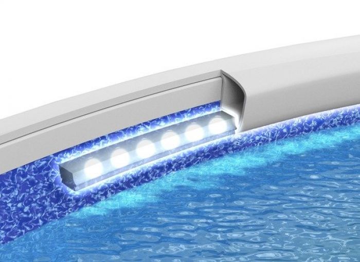3D LED Poollampe Weiss Poolleuchte für Stahlwandbecken bis Ø 4,6 m