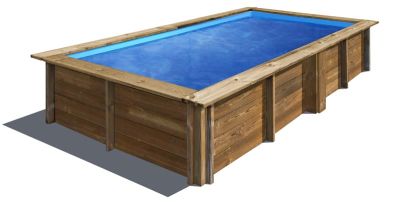 Poolhammer Holzpool 375 x 200 cm Rechteck Southline + Zubehör Jumbo Set, 68 cm h