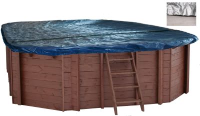 Funda de invierno para piscinas de madera ovaladas (8 caras) de 640 x 400 cm Poo