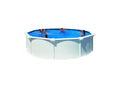 ATLANTIS Piscina sobre suelo piscina de pared de acero blanco Ø 350 x 132 cm + a