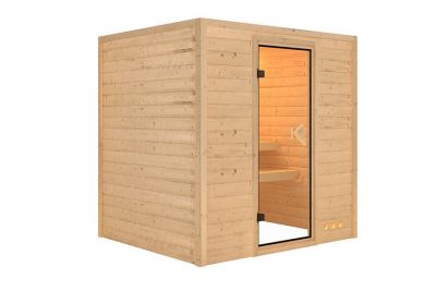Sauna de madera maciza Lieto 196x170x198 cm homologado TÜV
