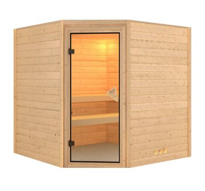 Sauna de madera maciza Utti 196x196x200 cm homologado TÜV
