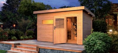 Sauna de jardín Rauma 337x196x228 cm con vestuario independiente