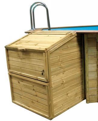 Caseta de bombas Gre 100 x 88 x 118 cm local técnico para piscinas de madera Gre