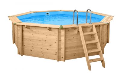 Piscina martillo piscina de madera Ø 440 cm Northline + accesorios, 136 cm de al