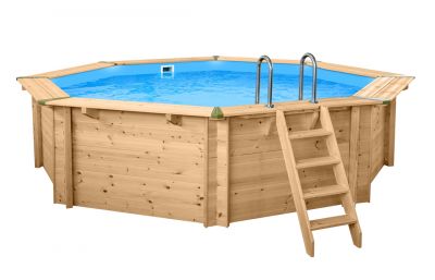 Martillo de piscina piscina de madera Ø 530 cm Northline + accesorios, 136 cm de